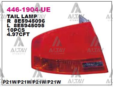 Audi A4 Sol Dış Aydınlatma 2004-2008 Stop Lambası Dıs Sol OEM 8E5945095 Audi A4 Sol Dış Aydınlatma 2004-2008 Stop Lambası Dıs Sol OEM 8E5945095
